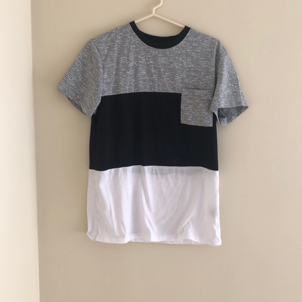 Grey White and Black Tee